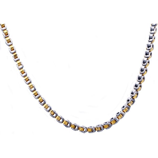 Men's Stainless Steel Chain Necklace, Yellow SVS Fine Jewelry Oceanside, NY
