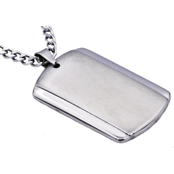 Men's Plated Stainless Steel Dog Tag Pendant SVS Fine Jewelry Oceanside, NY