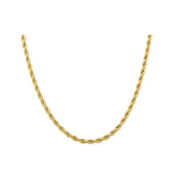Men's 5 mm Gold Stainless Steel Rope Chain Necklace SVS Fine Jewelry Oceanside, NY