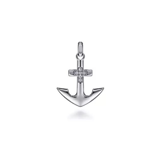 Gabriel Contemporary Sterling Silver Anchor Pendant SVS Fine Jewelry Oceanside, NY