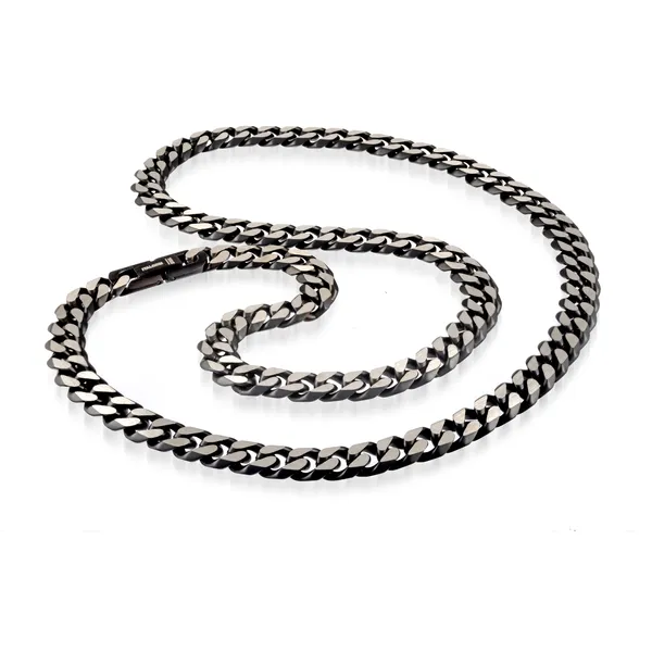 Men's Black IP Steel Matte Cuban Link Chain Image 2 SVS Fine Jewelry Oceanside, NY