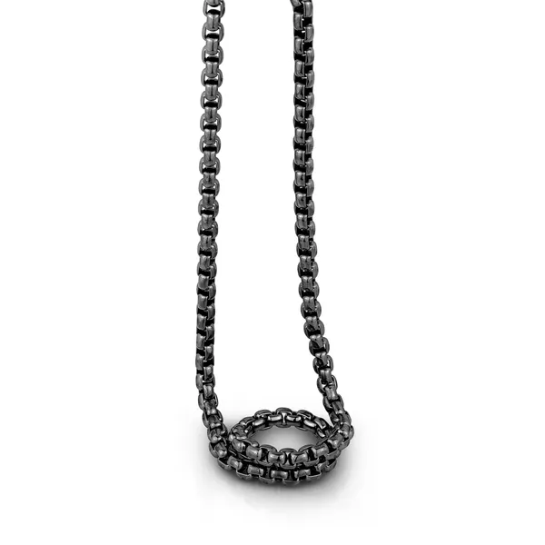 Men's Gun IP Steel 6 mm Round Box Chain SVS Fine Jewelry Oceanside, NY