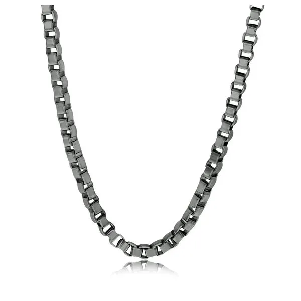 Men's Gun IP Steel 5.5 mm Matte Box Chain, 24