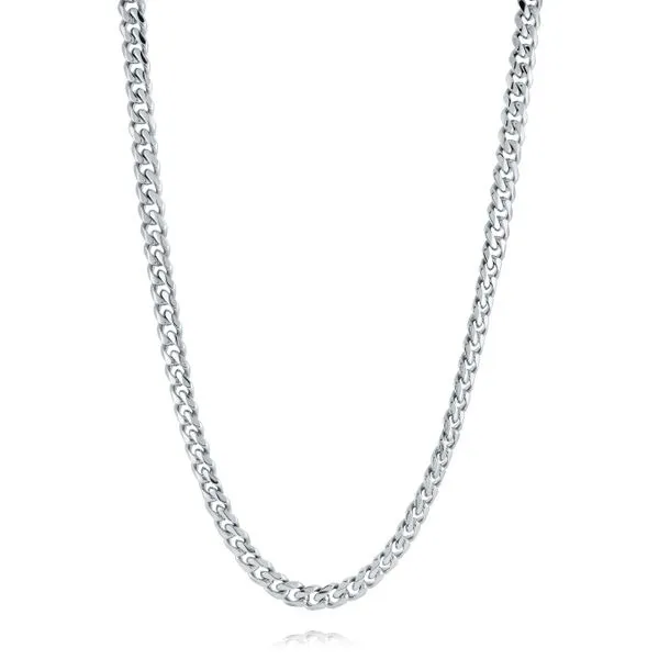 Men's Stainless Steel Curb Link Necklace, 22