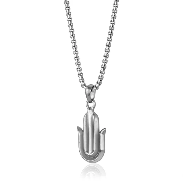 Men's Stainless Steel Matte Hamsa Pendant SVS Fine Jewelry Oceanside, NY