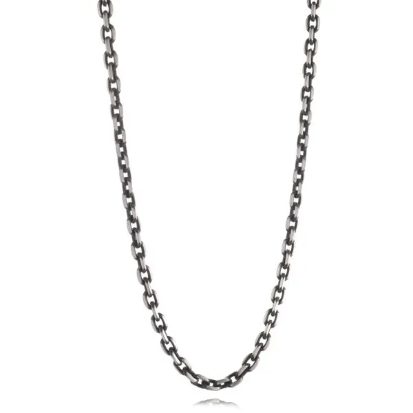 Men's Black IP Steel 5 mm Oval Link Chain SVS Fine Jewelry Oceanside, NY