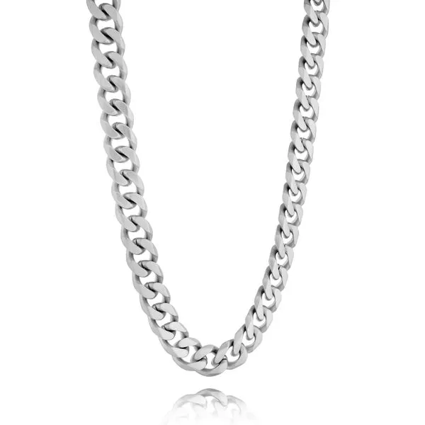 Mens Stainless Steel Curb Link Necklace, 24\
