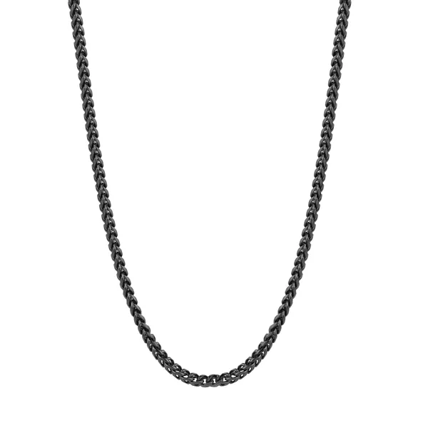 Men's Black IP Steel Matte Round Franco Chain SVS Fine Jewelry Oceanside, NY