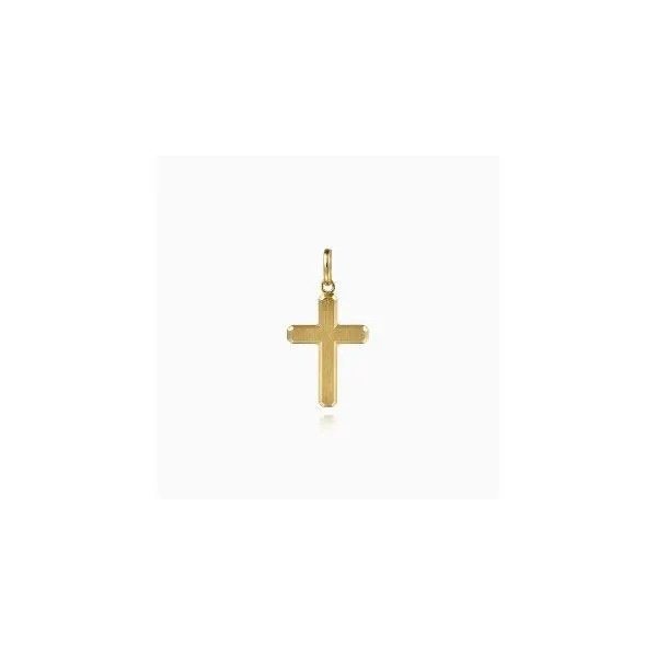 Gabriel Contemporary Yellow Gold Cross Pendant SVS Fine Jewelry Oceanside, NY
