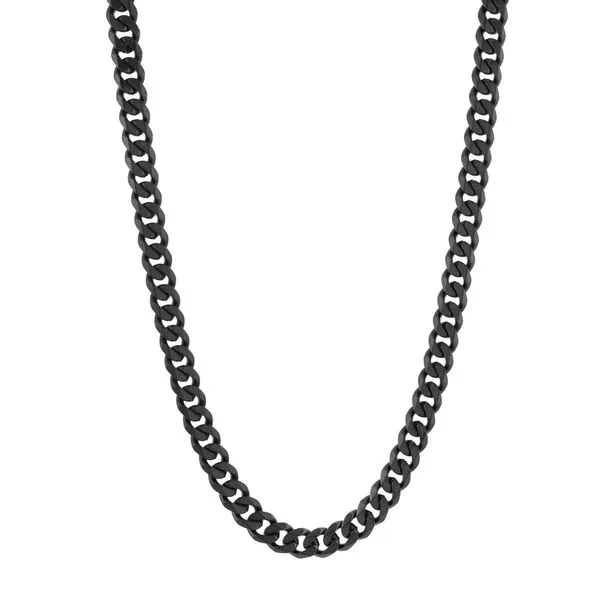 Men's Black IP Steel Matte 7.7 mm Curb Link Chain SVS Fine Jewelry Oceanside, NY