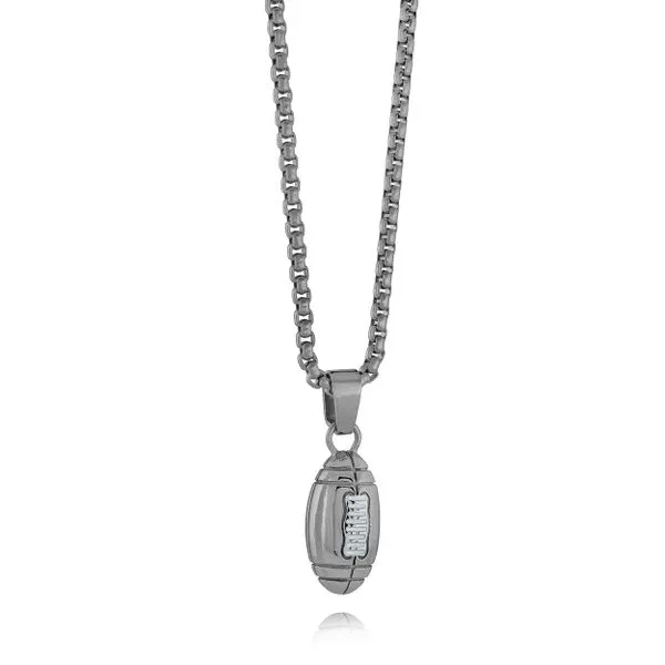 Mens Gun IP Steel Football Necklace