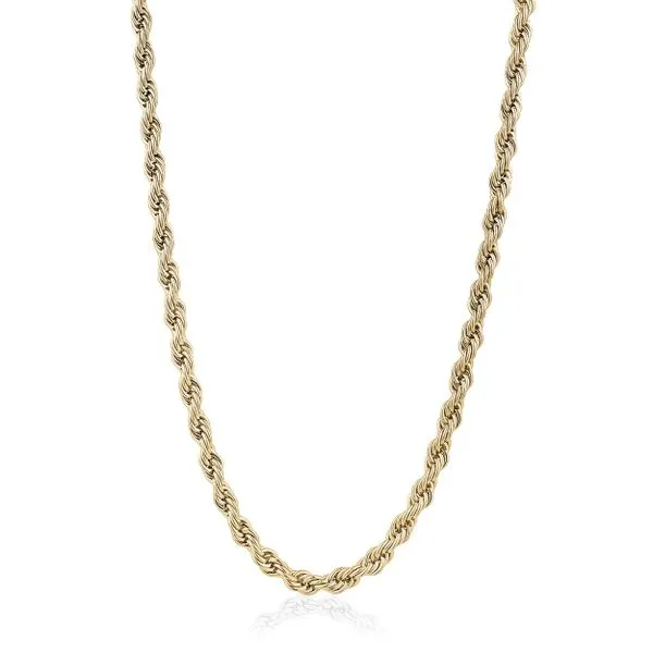 Men's Gold IP Steel 6 mm Rope Chain, 24