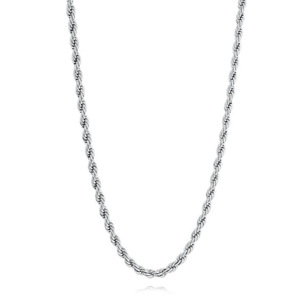 Men's Stainless Steel 3 mm Rope Chain, 22