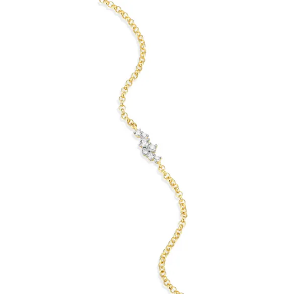 Lab Grown Diamond Yellow Gold Plated Bolo Bracelet, .09ctw Image 3 SVS Fine Jewelry Oceanside, NY