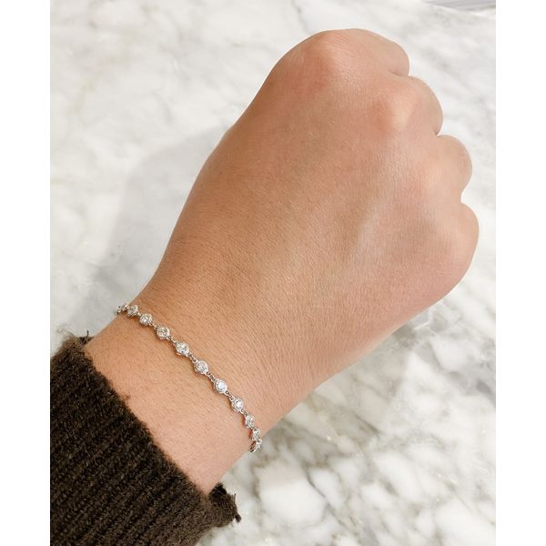 Lab Grown Diamond Tennis Bracelet 2ctw Bezel Set Image 3 SVS Fine Jewelry Oceanside, NY