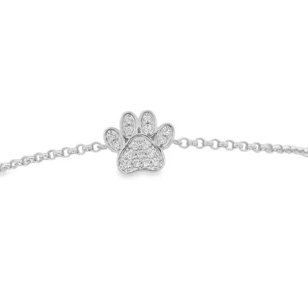 Lab Grown Diamond Paw Print Bolo Bracelet, .09ctw