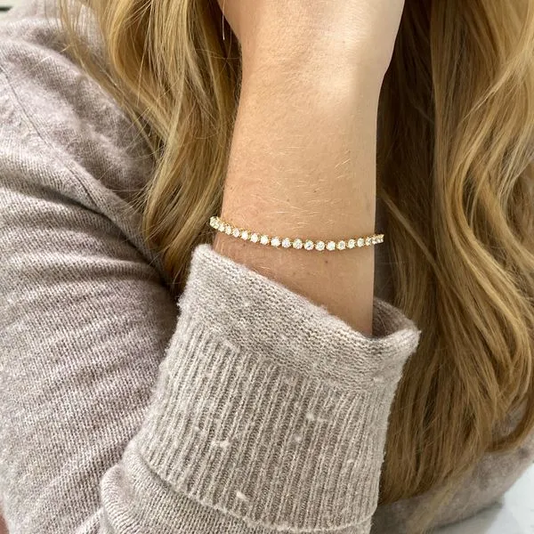 Yellow Gold & Lab-Grown Diamond Bracelet Image 2 SVS Fine Jewelry Oceanside, NY