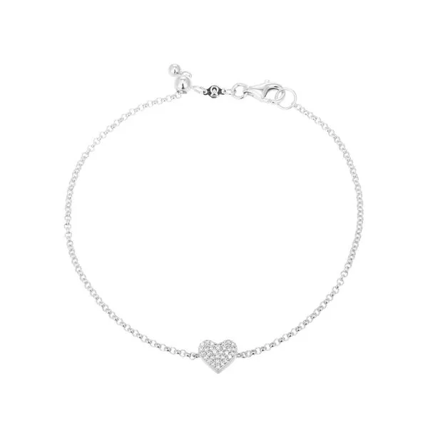 Lab Grown Diamond Heart Bolo Bracelet, .10ctw