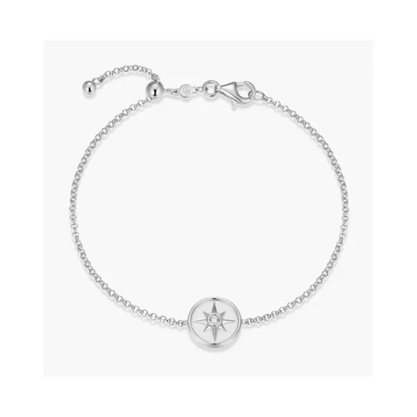 Rhodium Plated Sterling Silver North Star Bracelet SVS Fine Jewelry Oceanside, NY