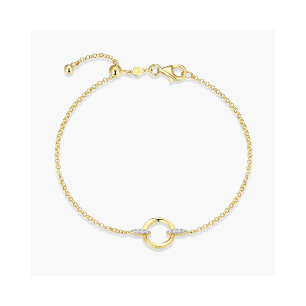 Yellow Gold Plated Sterling Silver Circle Bracelet SVS Fine Jewelry Oceanside, NY