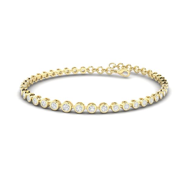 Yellow Gold Graduated Lab Grown Diamond Bracelet Image 3 SVS Fine Jewelry Oceanside, NY