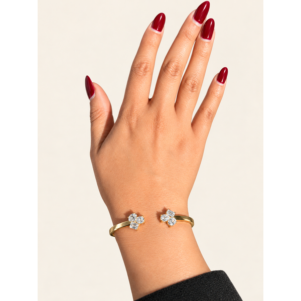Everlee 14K Yellow Gold Multi Shape Lab Grown Diamond Cluster Cuff, 3 ctw Image 4 SVS Fine Jewelry Oceanside, NY