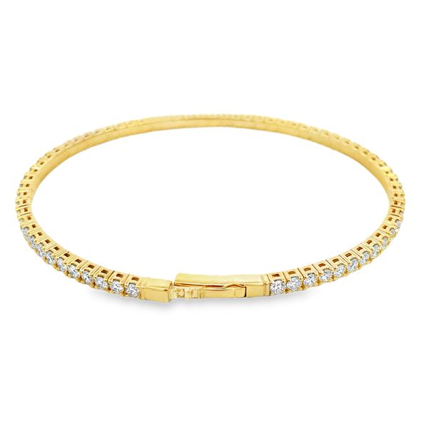 Yellow Gold Lab Grown Diamond Flexi Bangle Image 2 SVS Fine Jewelry Oceanside, NY