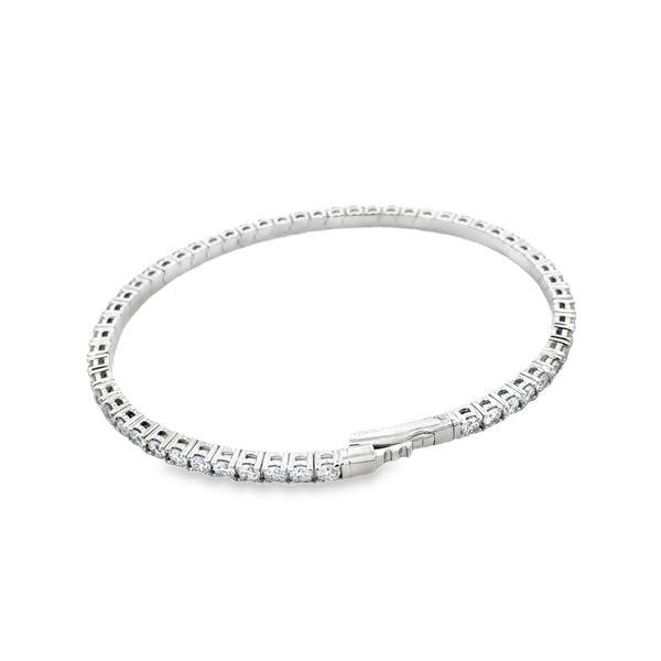 White Gold Lab Grown Diamond Flexi Bangle Image 2 SVS Fine Jewelry Oceanside, NY
