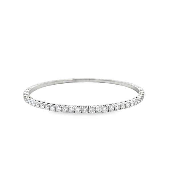 White Gold Lab Grown Diamond Flexi Bangle SVS Fine Jewelry Oceanside, NY