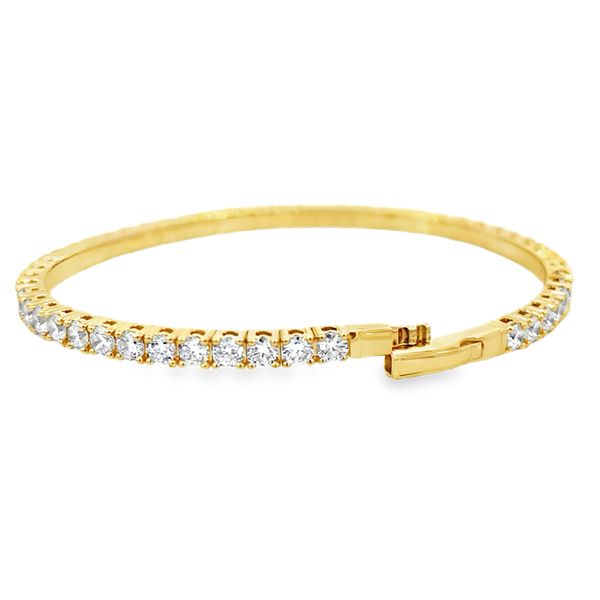 Yellow Gold Lab Grown Diamond Flexi Bangle Image 2 SVS Fine Jewelry Oceanside, NY