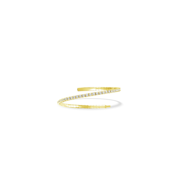 Yellow Gold Plated Silver Lab Grown Diamond Bangle SVS Fine Jewelry Oceanside, NY