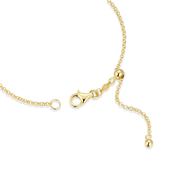 Lab Grown Diamond Yellow Gold Plated Heart Bolo Bracelet Image 3 SVS Fine Jewelry Oceanside, NY