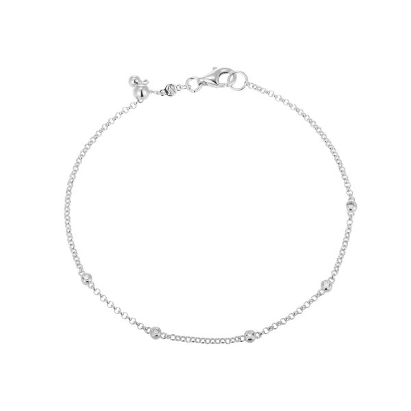 Lab Grown Diamond Bezel Station Bolo Bracelet, .10ctw SVS Fine Jewelry Oceanside, NY
