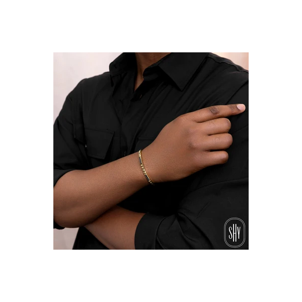 Shy Creation Men's White Gold & Black Diamond Bracelet Image 2 SVS Fine Jewelry Oceanside, NY