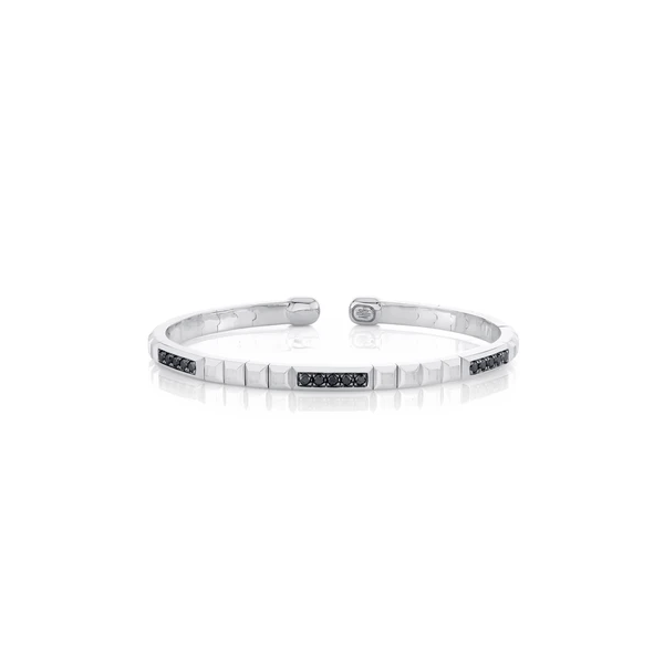 Shy Creation Men's White Gold & Black Diamond Bracelet SVS Fine Jewelry Oceanside, NY