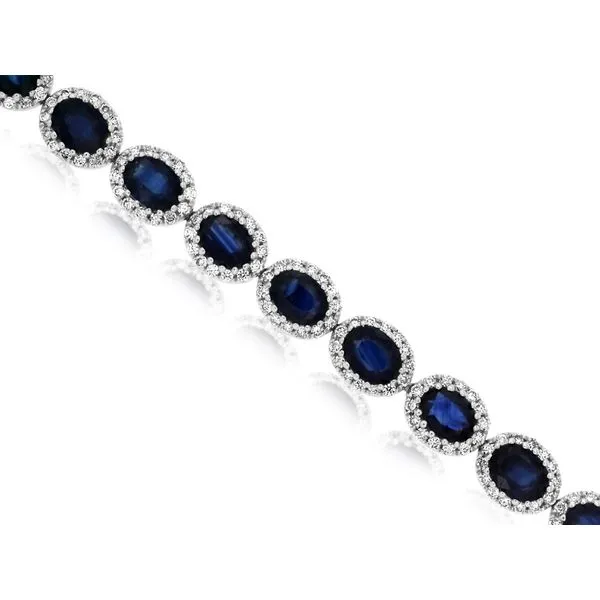 14K White Gold, Diamond, and Sapphire Bracelet SVS Fine Jewelry Oceanside, NY