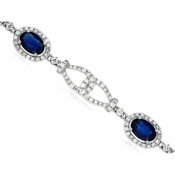 14K White Gold, Diamond, and Sapphire Bracelet SVS Fine Jewelry Oceanside, NY