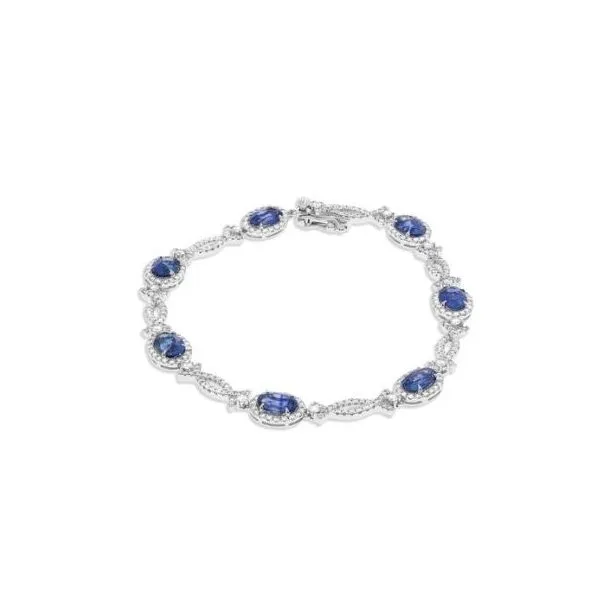 White Gold, Sapphire, & Diamond Bracelet, 7