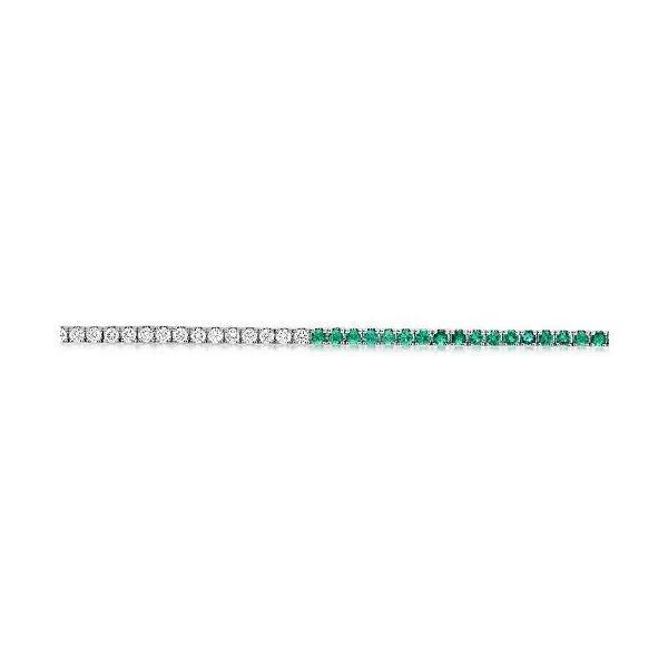 White Gold, Emerald, & Diamond Bracelet, 7\