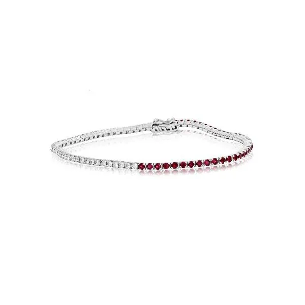 White Gold, Ruby, & Diamond Bracelet, 7\