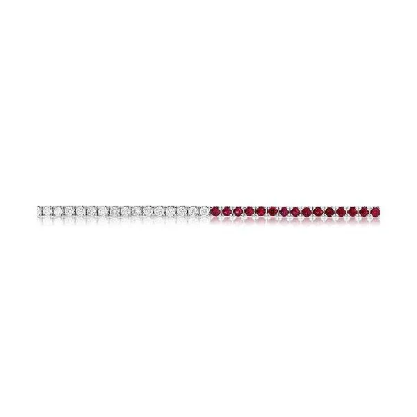 White Gold, Ruby, & Diamond Bracelet, 7\