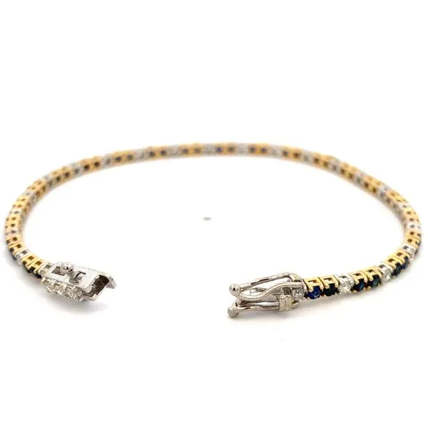 Sapphire & Diamond Tennis Bracelet Image 2 SVS Fine Jewelry Oceanside, NY