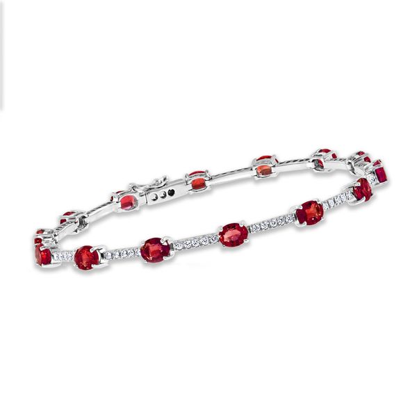 White Gold, Ruby, And Diamond Bracelet Image 2 SVS Fine Jewelry Oceanside, NY