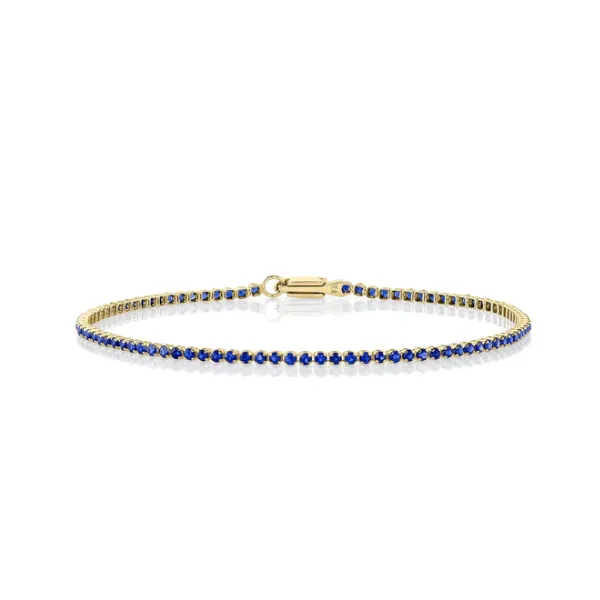 Shy Creation Yellow Gold Sapphire Bracelet SVS Fine Jewelry Oceanside, NY