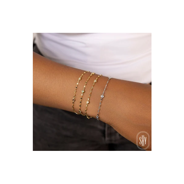 Shy Creation White Gold, Diamond, And Sapphire Bracelet Image 2 SVS Fine Jewelry Oceanside, NY