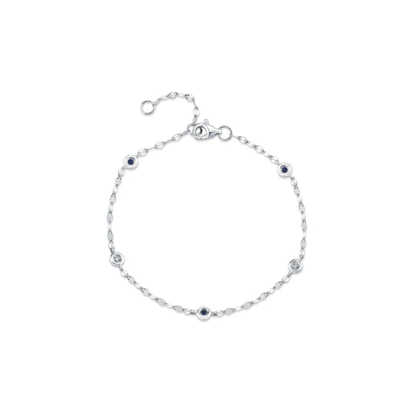Shy Creation White Gold, Diamond, And Sapphire Bracelet SVS Fine Jewelry Oceanside, NY