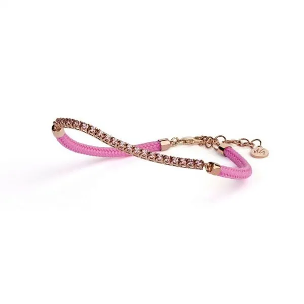 Vivalagioia Bracelet Capri Pink Topaz & Light Pink Cord Image 2 SVS Fine Jewelry Oceanside, NY