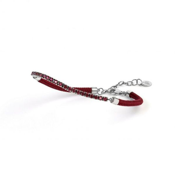 Vivalagioia Bracelet Capri Red Topaz & Bordeaux Cord Image 2 SVS Fine Jewelry Oceanside, NY