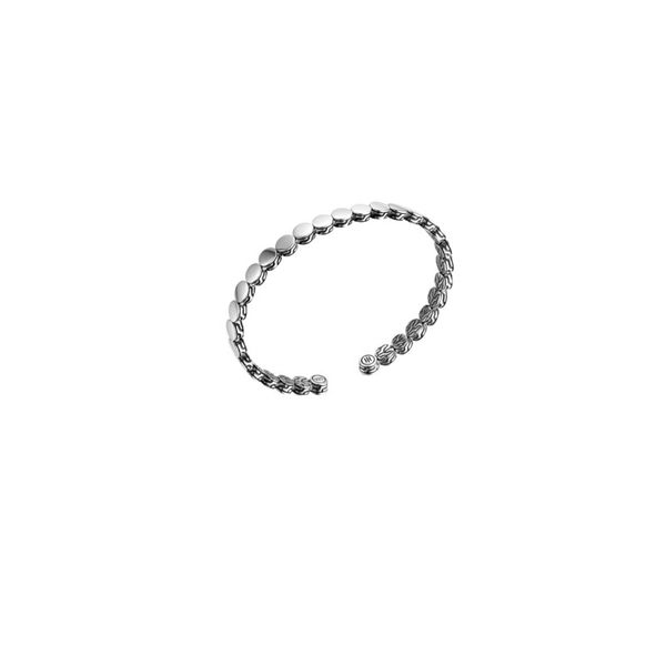 John Hardy Women's Dot Collection Silver Slim Flex Cuff 5.5 mm, Size Medium SVS Fine Jewelry Oceanside, NY