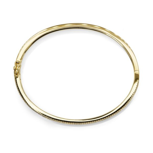 Yellow Gold and Diamond ID Bangle Image 3 SVS Fine Jewelry Oceanside, NY